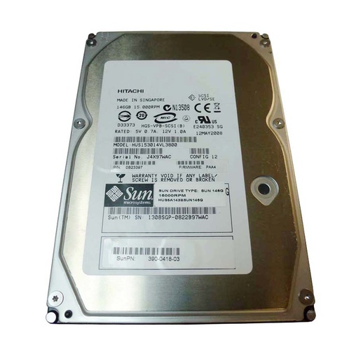 [3900418] 3900418 - Sun 146GB 15000RPM Ultra-320 SCSI LVD Hot-Pluggable 80-Pin 3.5-inch Hard Drive