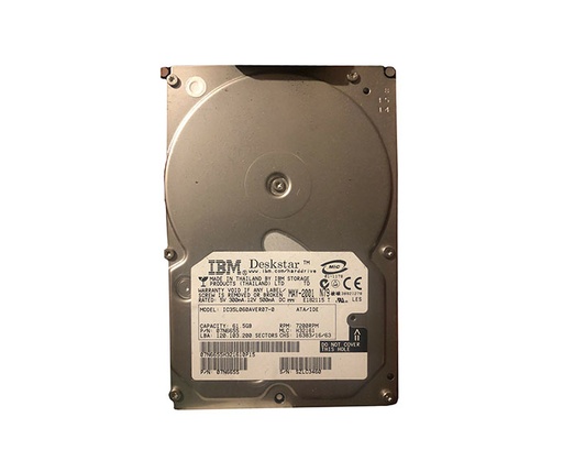 [07N6655] 07N6655 - Hitachi Deskstar 60GXP IC35L060AVER07 60 GB 3.5 Internal Hard Drive - IDE Ultra ATA100 ATA-6 - 7200 rpm - 2 MB Buffer
