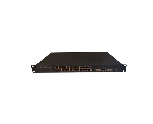 [07X722] 07X722 - Dell PowerConnect 3024 24-Port Managed Network Switch with Rack Ears Refurbished Grade A