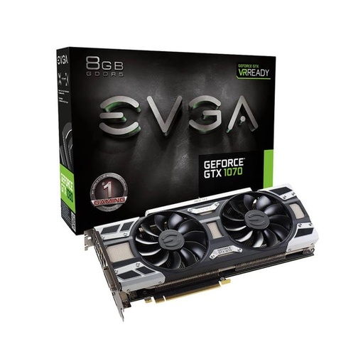[08G-P4-6173-KR] 08G-P4-6173-KR - EVGA NVIDIA GeForce GTX 1070 Superclocked GAMING 8GB GDDR5 DVIHDMI3DisplayPort PCI-Express Video Card with ACX 3.0 Cooler