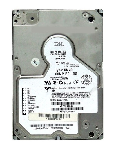[09L4056] 09L4056 - IBM 18.2GB 10000RPM Ultra-160 SCSI 80-Pin 3.5-inch Hard Drive