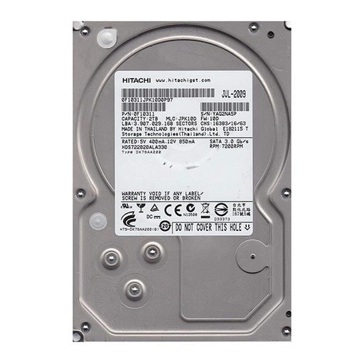 [0F10311] 0F10311 - Hitachi DESKSTAR 7K2000 2TB 7200RPM 32MB Cache SATA 3GB/s 7-Pin 3.5-inch Hard Drive