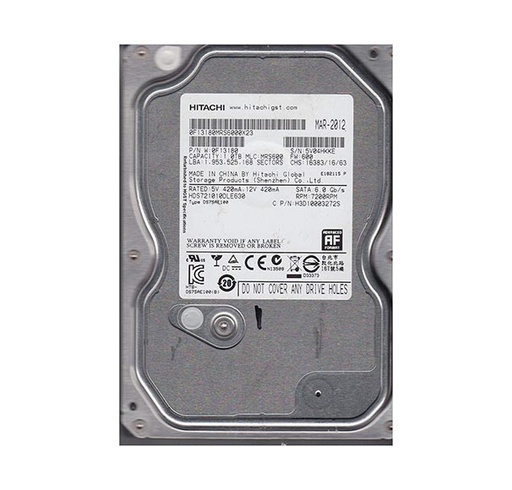 [0F13180] 0F13180 - Hitachi DESKSTAR 7K1000.D 1TB 7200RPM SATA 6GB/s 7-Pin 32MB Cache 25.4MM 3.5-inch Internal Hard Drive