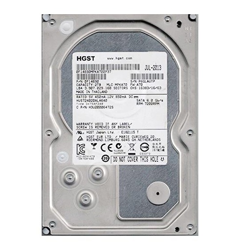 [0F14690] 0F14690 - Hitachi Ultrastar 7K4000 2TB 7200RPM SATA 6GB/s 64MB Cache 3.5-inch Internal Hard Drive