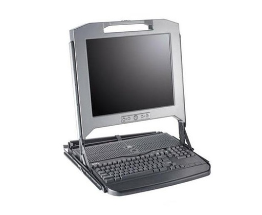 [0FY452] 0FY452 - Dell 1U KMM 17-inch LCD Rackmount Monitor Server Rack Console with Touchpad and Keyboard
